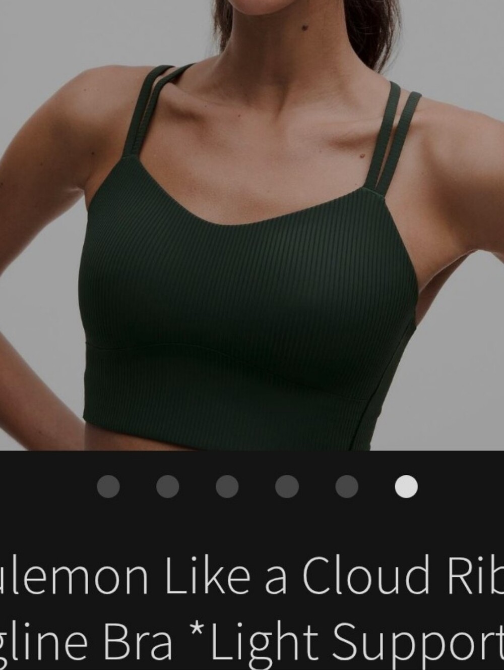 Lululemon Like a Cloud Longline Bra B/C *ribbed Rainforest Green 10 - Picture 4 of 5